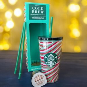 Starbucks Limited Edition Double Wall Tumbler Cold To Go Cup- Cheerful Stripes